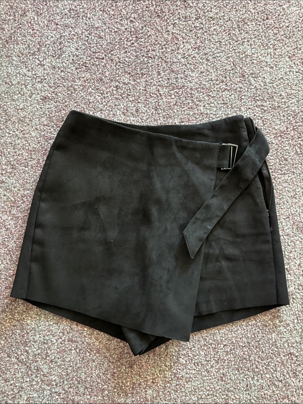 Zara Black Wrap Skort with Buckle Detail